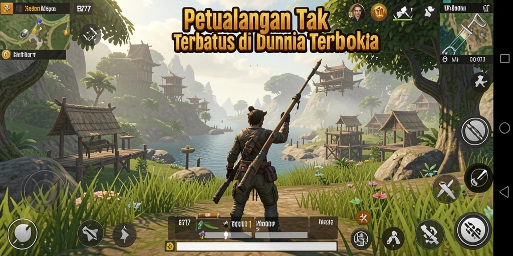 Tangkapan layar gameplay ER777 menunjukkan dunia terbuka yang menakjubkan.