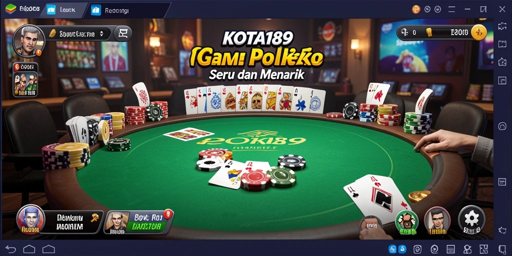 Tampilan gameplay poker yang seru dan kompetitif di KOTA189.