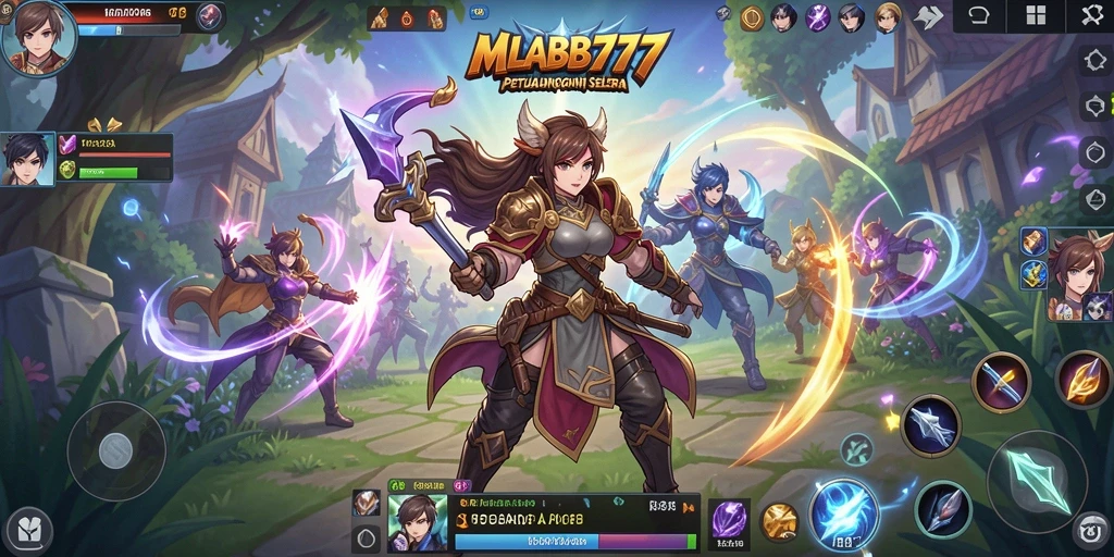 Tampilan gameplay MLBB777 yang memukau dengan karakter Anime yang dinamis.