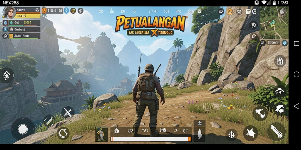 Layar menampilkan petualangan seru di dunia open world NEX288.