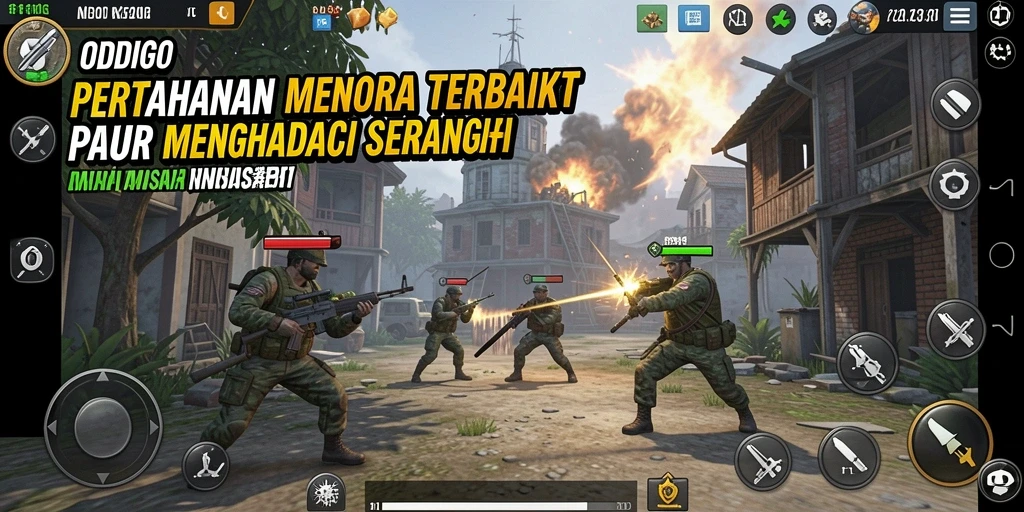 Screenshot gameplay ODDIGO menunjukkan pertahanan menara yang strategis.