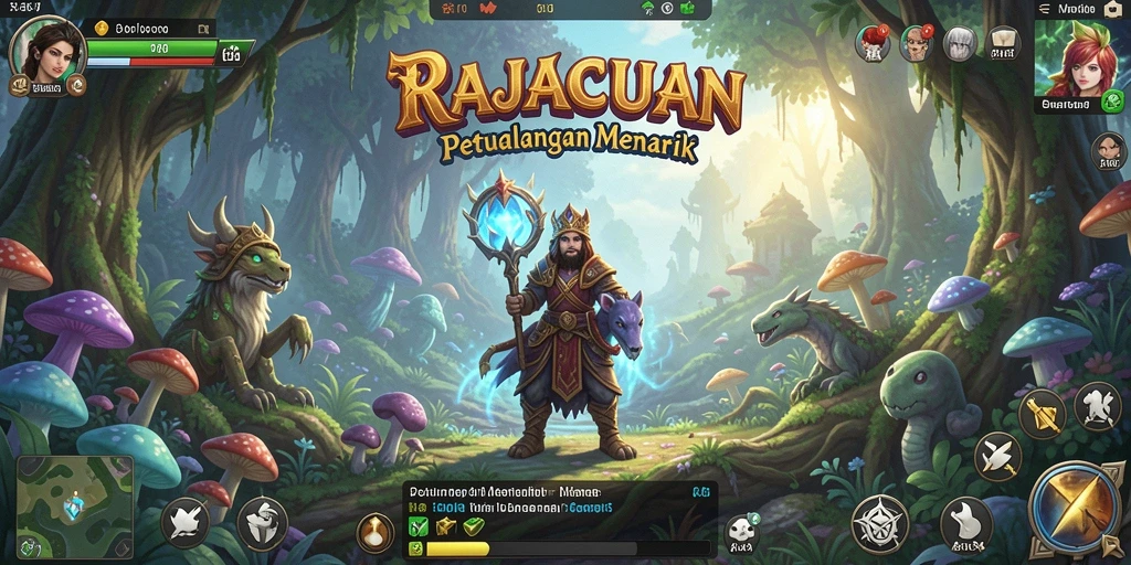 Tampilan gameplay menarik dari RAJACUAN yang penuh petualangan.