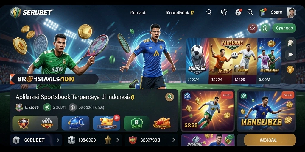 Screenshot utama SERUBET dengan tampilan taruhan olahraga.
